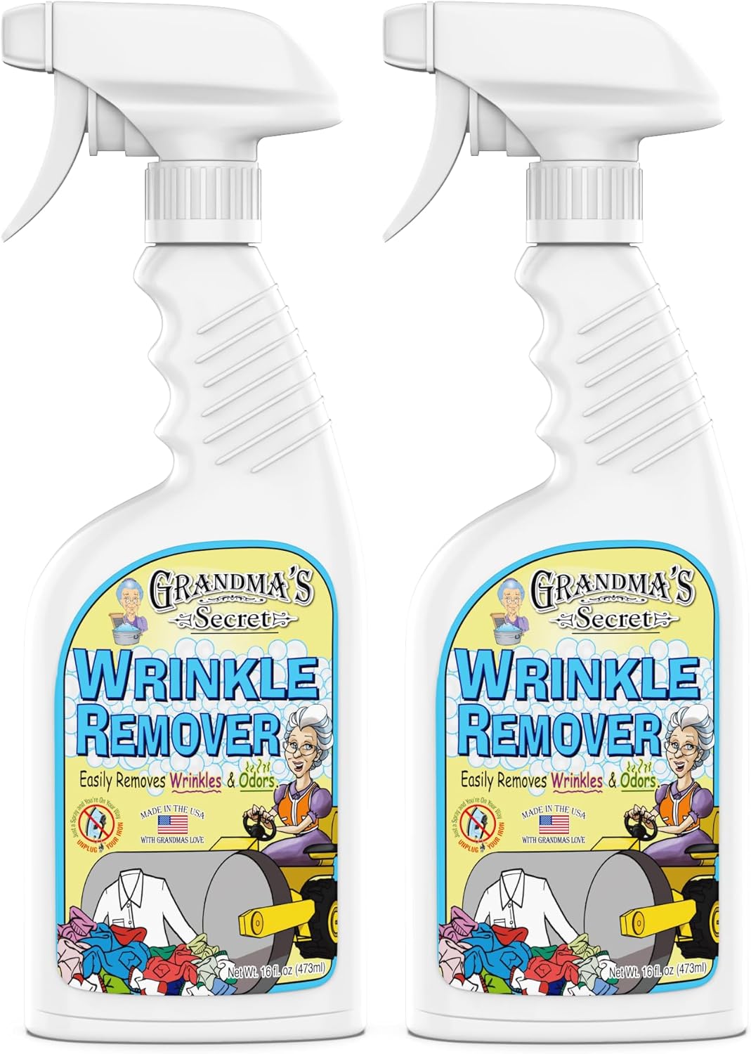 Grandma's Secret Spot Remover Laundry Spray - Chlorine, Bleach and Toxin-Free for Clothes - Fabric Stain Remover Removes Oil, Paint, Blood and Pet Stains - 16 oz & 2 oz Combo, DuoPack