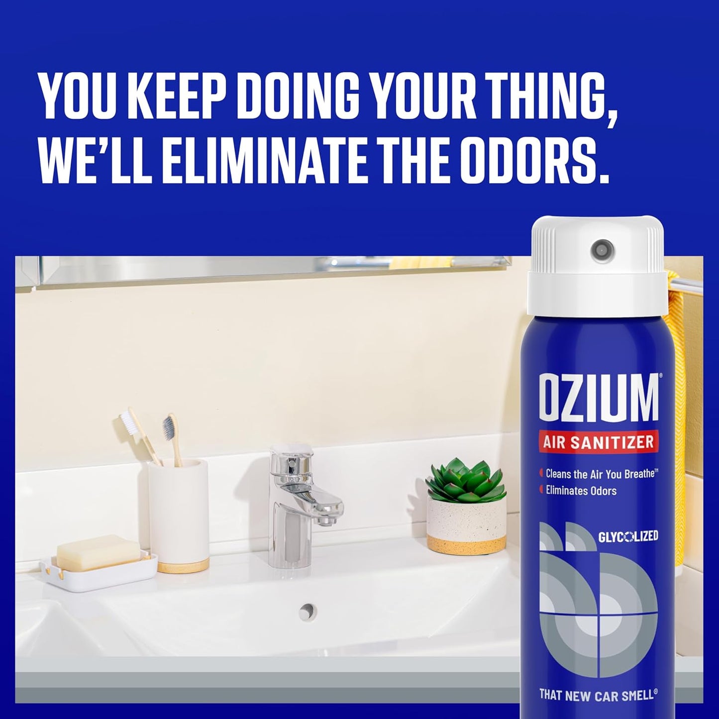 Ozium 3.5 Oz. Air Sanitizer & Odor Eliminator for Homes, Cars, Offices and More, Outdoor Essence Scent, 2 Pack