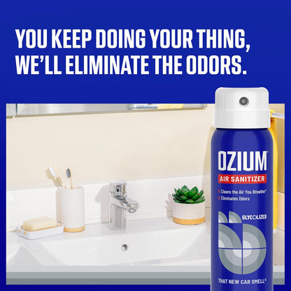 Ozium 3.5 Oz. Air Sanitizer & Odor Eliminator for Homes, Cars, Offices and More, Outdoor Essence Scent, 2 Pack