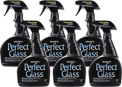 HOPE'S Perfect Glass Cleaner Spray, Streak-Free, Ammonia-Free Window, Mirror, Screen, Tinted Glass, and Shower Door Cleaner, Indoor and Outdoor Glass Surfaces, 32 Fl Oz, Pack of 1