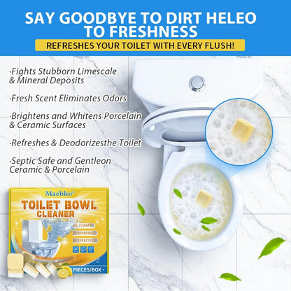 Toilet Bowl Cleaner Tablets (24 Count) | Septic Safe, Eco-Friendly Drop-in Tablets for Continuous Cleaning | Powerful Stain & Limescale Remover with Long-Lasting Fresh Scent