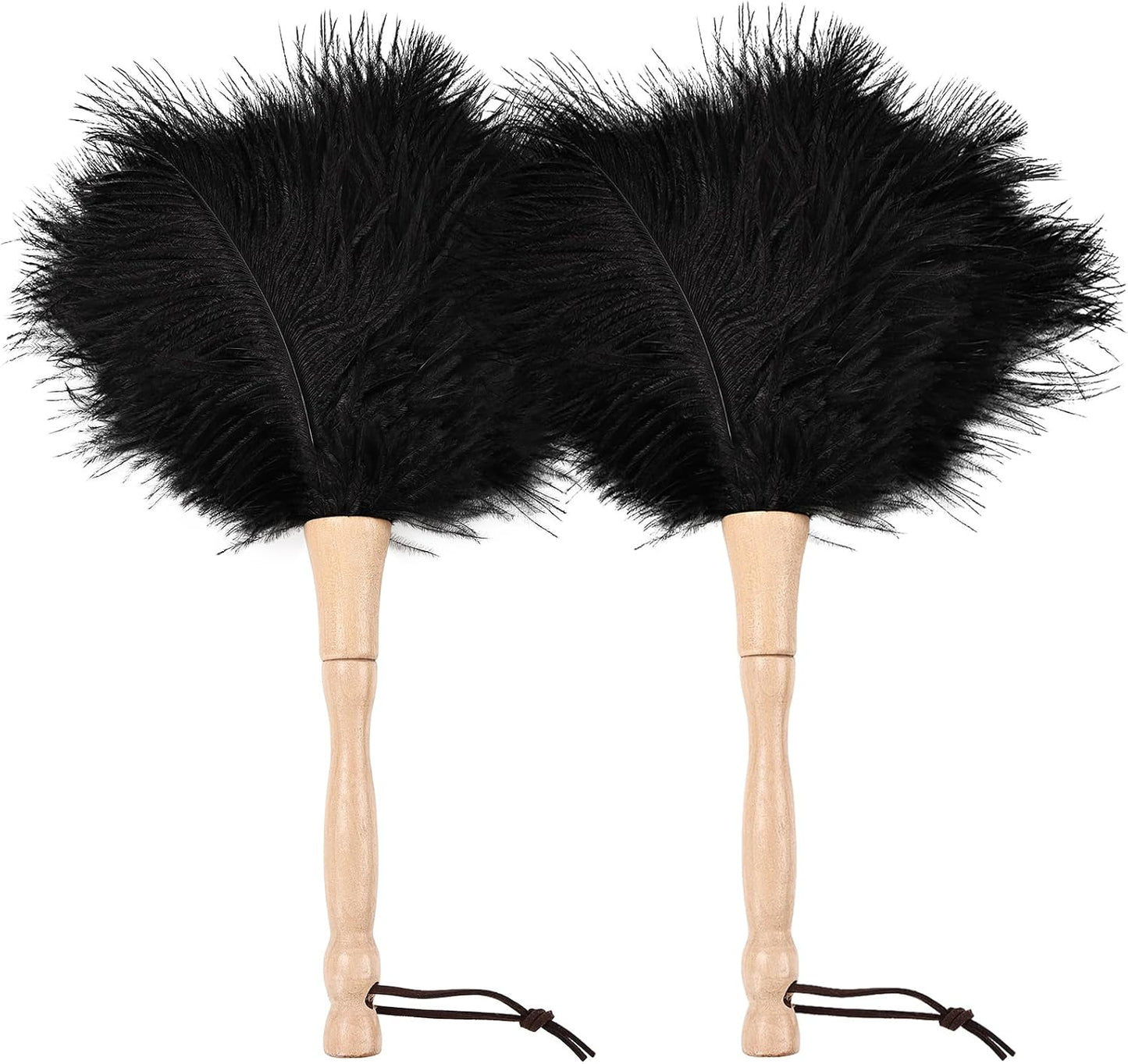 Ostrich Feather Duster 12 Inch Handheld Duster Supplies, Wooden Handle Feather Duster for Cleaning Keyboard Home Car Office (Champagne)