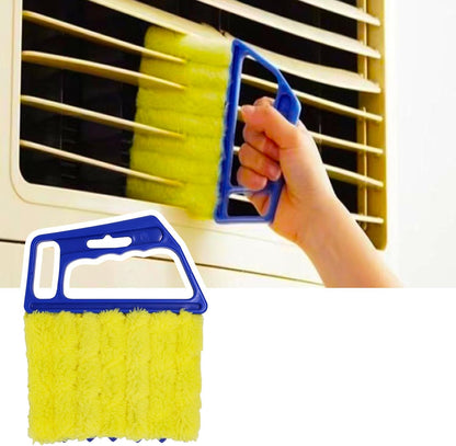 4pcs Blind Cleaner Duster Tool, Blind Duster for Vinyl Blinds Window Venetian 7 Finger Dusting Cleaner Brush for Window, Air Conditione Dust Dirt (Blue & Green)