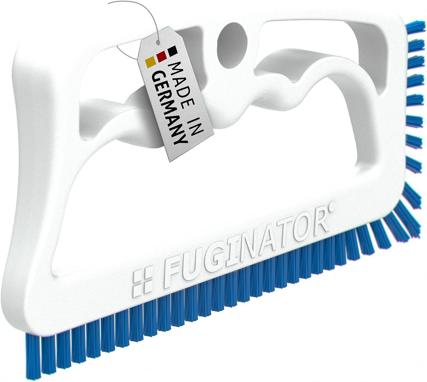Fuginator Scrub Brush for Tile and Grout: Stiff Nylon Bristle Scrubbing Brush - Bathtub and Shower Scrubber for Floor Joints and Tile Seams - Cleaning Brush (Orange/Blue)