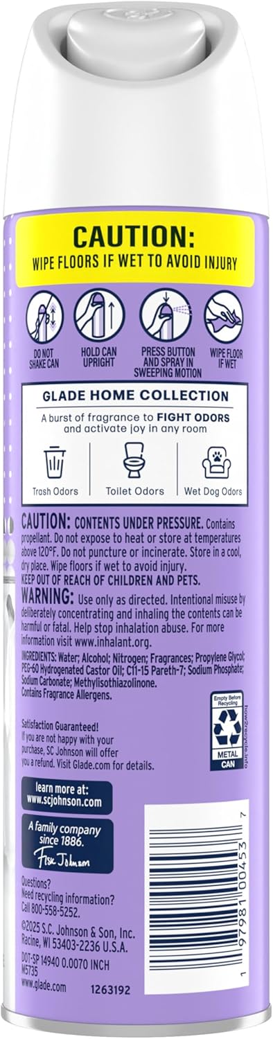 Glade Air Freshener Room Spray, Clean Linen Scent, Odor Fighting to Deliver Long Lasting Freshness, 7.3 Oz, 6 Count