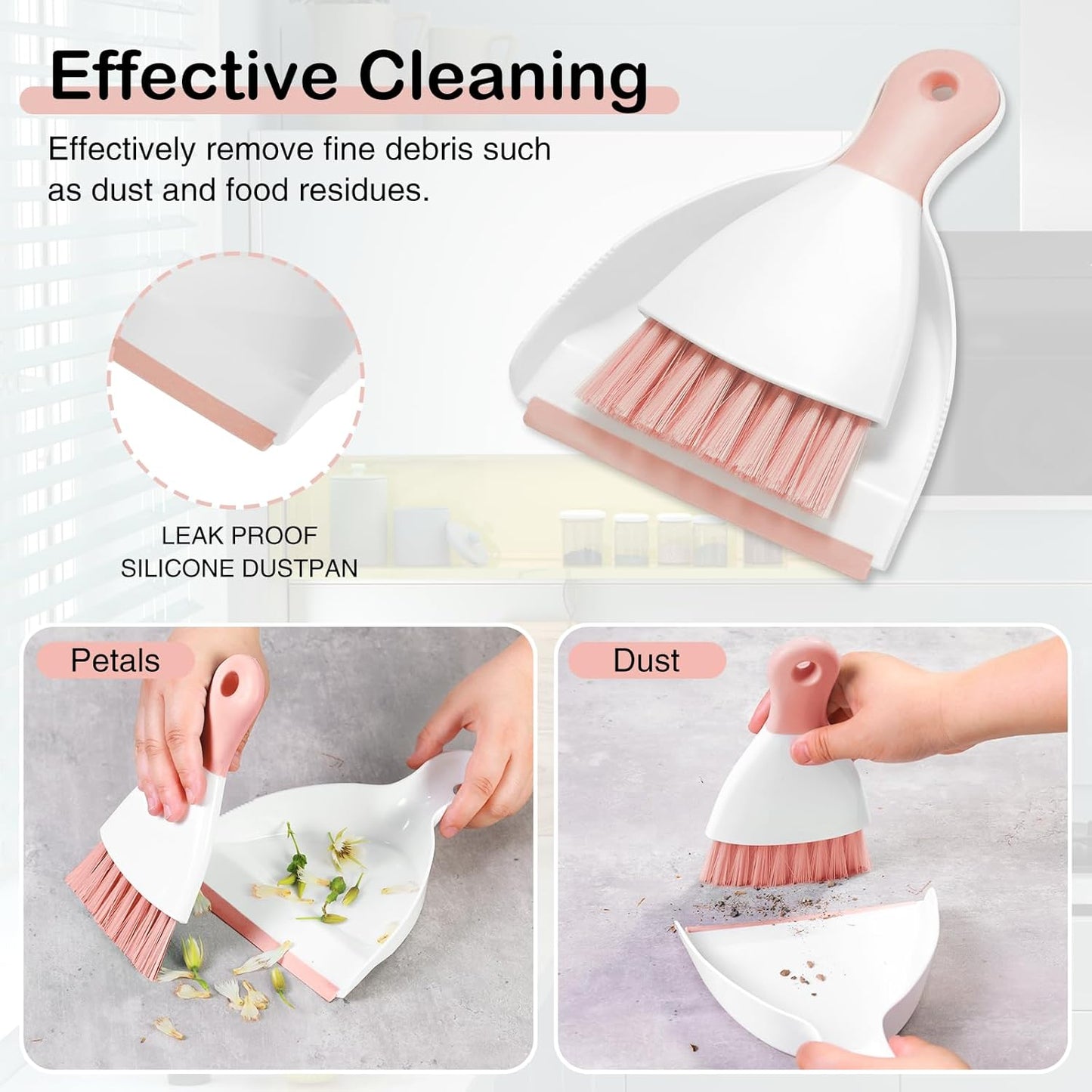 NACENA Mini Dustpan and Brush Set 2 Pack, Small Broom and Dustpan Set Dust Pan and Mini Hand Broom Dustpan and Broom Combo Compact for Home Table Keyboards Sofa Kitchen, Blue