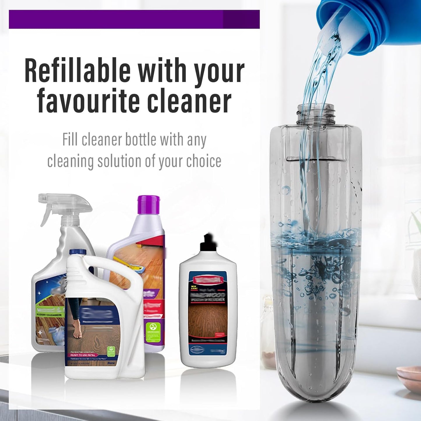 Mops for Floor Cleaning Wet Spray Mop with 14 oz Refillable Bottle and 2 Washable Microfiber Pads Home or Commercial Use Dry Wet Flat Mop for Hardwood Laminate Wood Ceramic