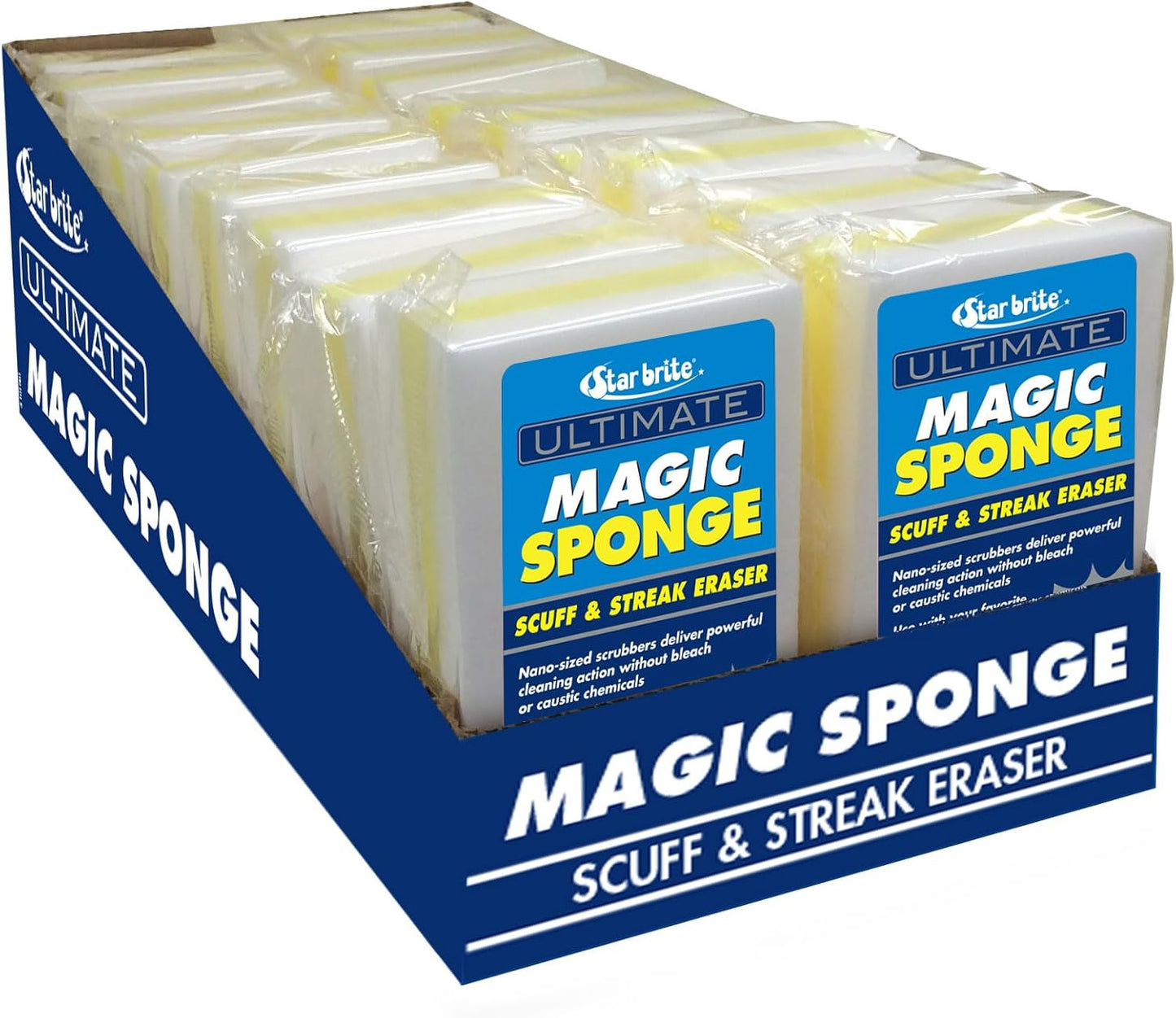STAR BRITE Ultimate Magic Sponge - Boat Scuff Eraser Melamine Scrubber with Reinforced Core - 2 Pack (041000)
