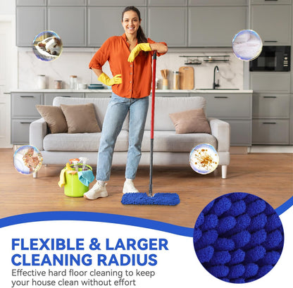 Mop Heads Replacements Compatible with Cedar Dual-Action Flip Mop - Microfiber Mop Replace Pads for Dry/Wet Use - Reusable Washable Dust Mop Refills for Floor Cleaning,5 Pack