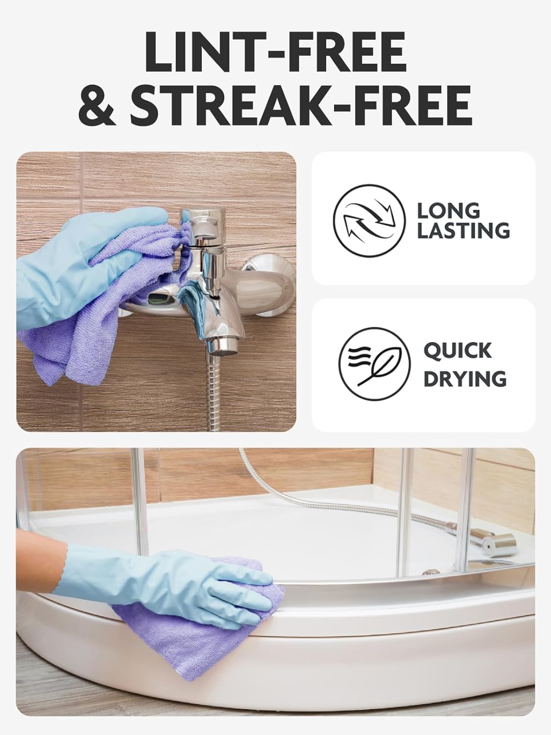 Fantasticlean Microfiber Cleaning Cloth Roll -40 Pack, Tear Away Microfiber Towels, 12" x 12", Reusable, Washable, Scratch Free, Ultra Absorbent Dishcloth for All-Around Cleaning Supplies (White)