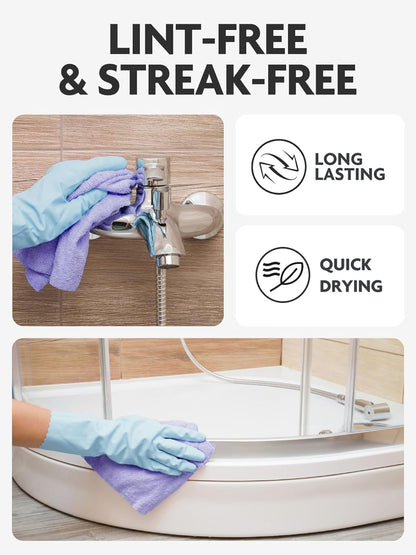 Fantasticlean Microfiber Cleaning Cloth Roll -40 Pack, Tear Away Microfiber Towels, 12" x 12", Reusable, Washable, Scratch Free, Ultra Absorbent Dishcloth for All-Around Cleaning Supplies (White)
