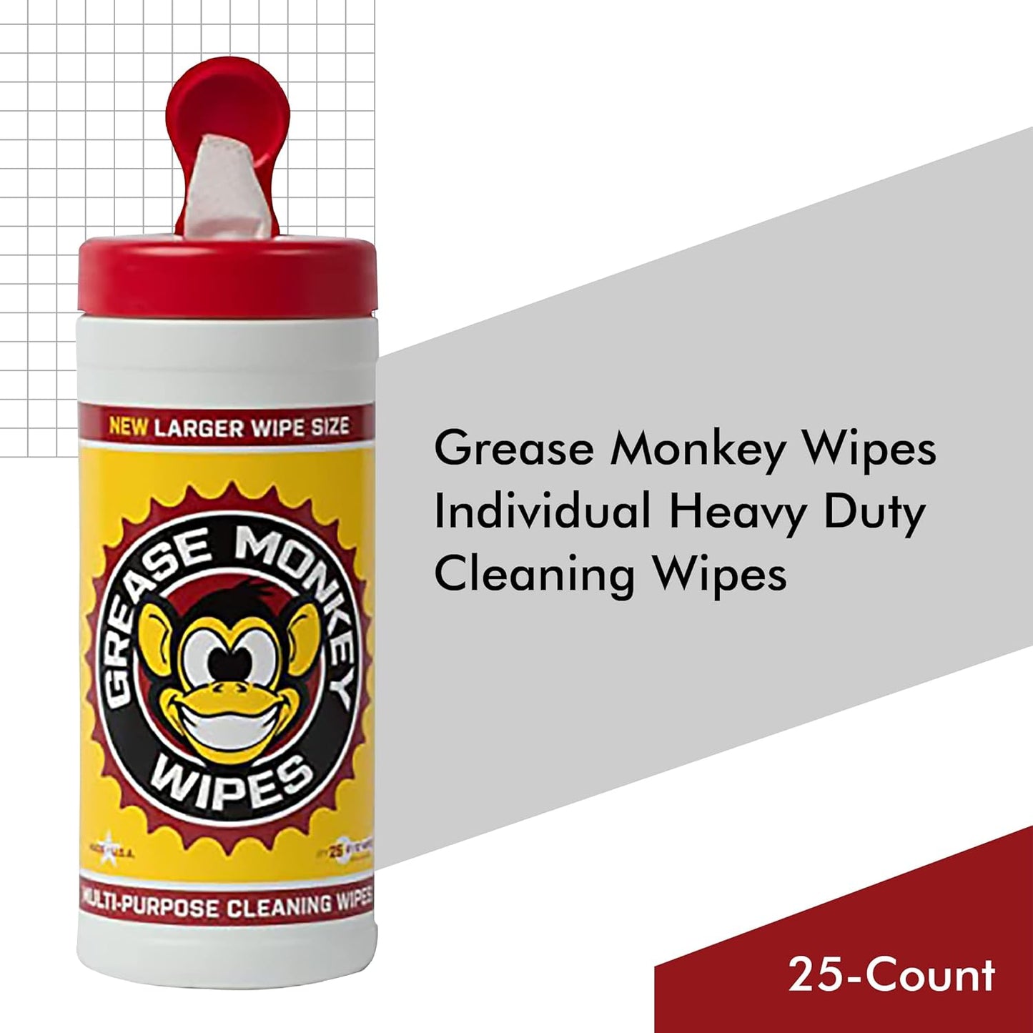 Multi-Purpose, Heavy Duty Cleaning Wipes Canister, 25-Count, Pack of 2