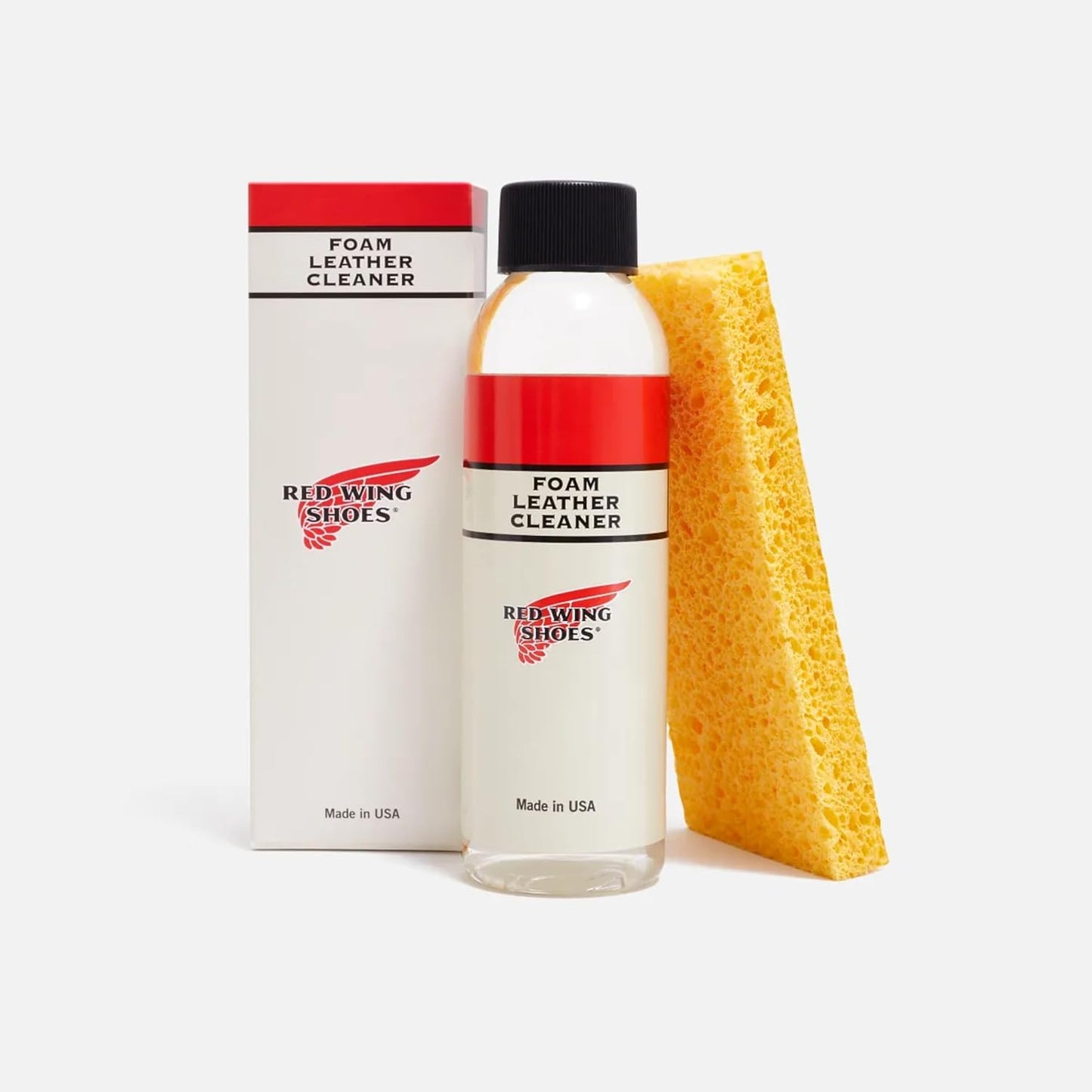 Red Wing Shoes Foam Leather Cleaner, Leather Cleaner with Sponge, 4 fl oz