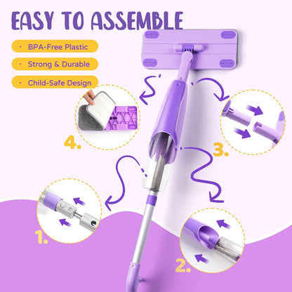 Toddler Spray Mop-Montessori Toys Mini Size Cleaning Mini Mop that Really Spray -Kid Pretend Play Toys Gift for Toddlers Girls Boys