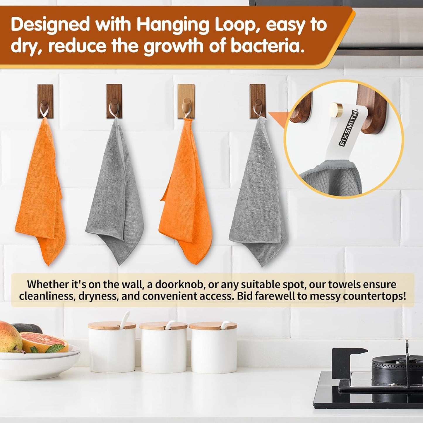 FIXSMITH Microfiber Cleaning Cloth - Pack of 8, Size: 12 x 16 in, Multi-Functional Cleaning Towels, Highly Absorbent Cleaning Rags, Lint-Free, Streak-Free Cleaning Cloths for Car Kitchen Home
