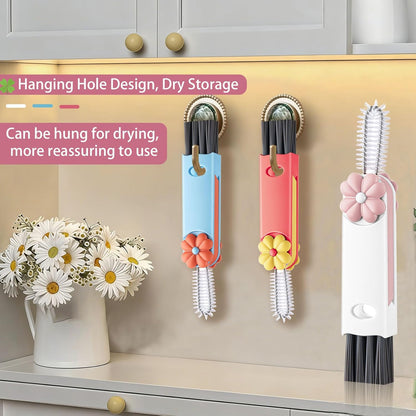 Cup Lid Gap Cleaning Brush, 3 in 1 Cup Lid Brush, Multifunctional Water Bottle Cleaning Brush, Home Kitchen Crevice Brush Tools for Tiny Cup Lid Detail, Bottle Tight Spaces Cup(3 PCS)
