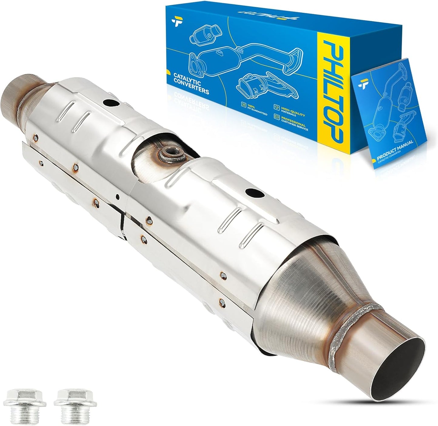 PHILTOP Left and Right Catalytic Converter Replacement For 2005-2010 300 2.7/3.5L V6 RWD, 2006-2010 Charger 2.7/3.5L V6 RWD, 2005-2008 Magnum 2.7/3.5L V6 RWD Replace 55434, 55433 (EPA Compliant) - Colors A