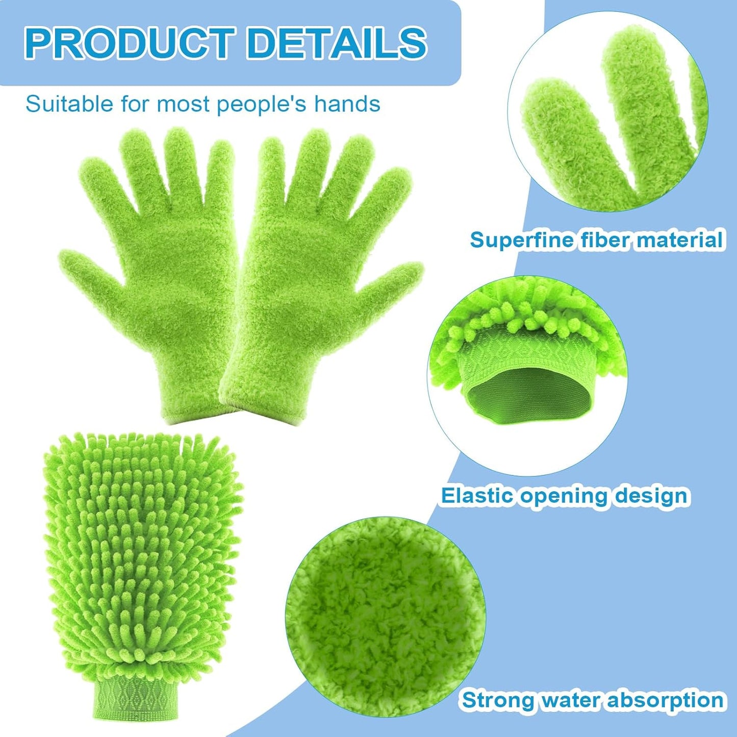 3 Pcs Microfiber Dusting Mitt Gloves Microfiber Plant Cleaning Gloves for Leaf Cleaning Plant Blinds Furniture House (Deep Pink)