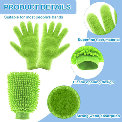 3 Pcs Microfiber Dusting Mitt Gloves Microfiber Plant Cleaning Gloves for Leaf Cleaning Plant Blinds Furniture House (Deep Pink)