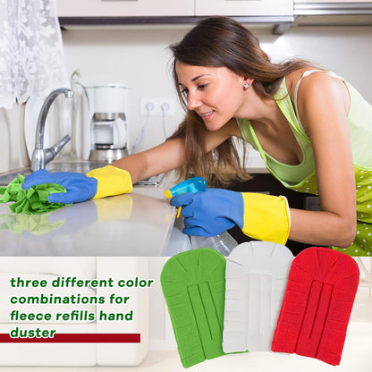 Zubebe 12 Pcs Duster Refill Reusable Fleece Duster Refills Feather Flat Dusters Multi Surface Washable Cleaning Pads Tools for Home, Blinds, Car, Pet, Furniture, Fans (Dark Color)