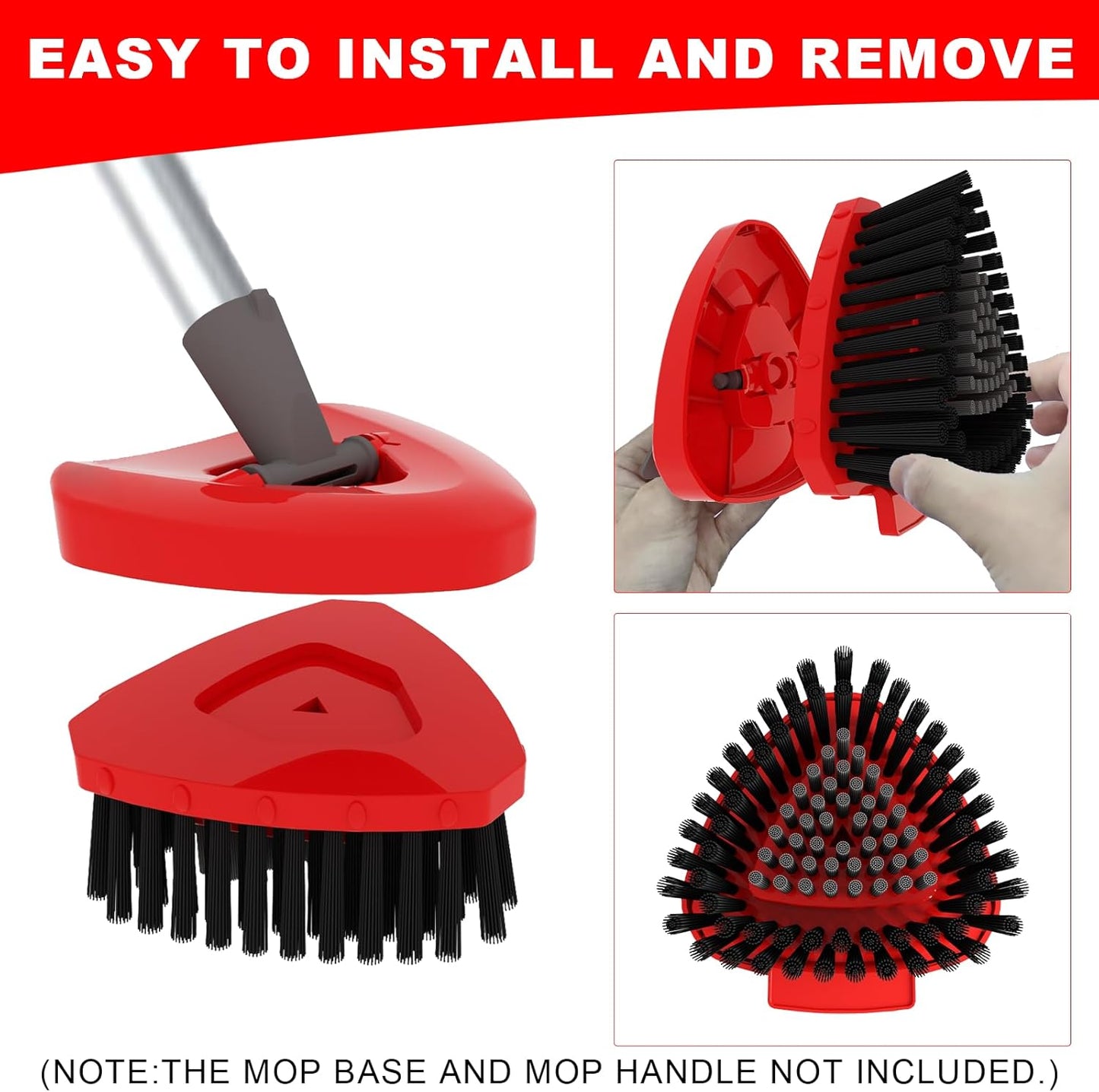 2 Pack Upgrade Scrub Brush Replace Heads Compatible with O Cedar EasyWring 1 Tank Spin Mop,Mop Replacement Scrubber Head Brush,Floor Cleaning Brush,More Layers of Bristles for Bathroom, Deck, Kitchen