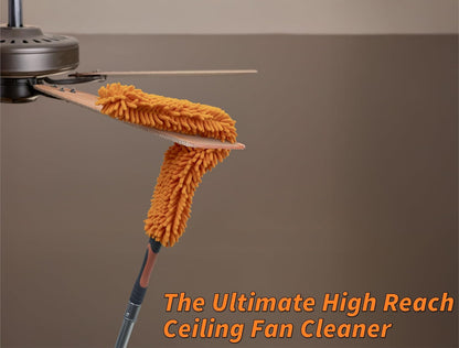 Long Handle Duster for Cleaning // Extendable Microfiber Duster with Extension Pole 18-60" // Washable, Bendable & Flexible Ceiling Fan Cleaner Duster // Telescopic Cleaning Tool for High Ceilings