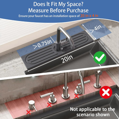 Stone Faucet Mat for Kitchen Sink, Water Absorbing Sink Water Splash Guard, Fast-Drying Kitchen Sink Faucet Mat, Durable Protector and Stone Drying Mat for Kitchen Counter & Bathroom Sink