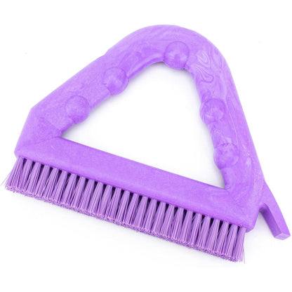 SPARTA Plastic Commercial Grout Brush, Triangle-Shaped Scrub Brush with Scraper and Two Threaded Holes for Attaching Handle (Sold Separately), 9 x 7 x 7 Inches, Gray
