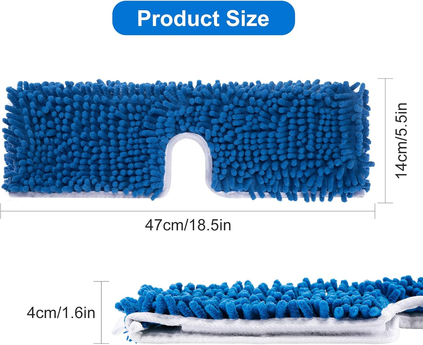 CLEAN PIONEER 3 Pack Mop Heads Replacement Compatible for Oceda Dual-Action Flip System, Dry and Wet Used, Chenille Double Sided Mop Refills Head for Most Hardwood Floors
