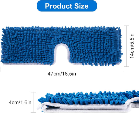 CLEAN PIONEER 3 Pack Mop Heads Replacement Compatible for Oceda Dual-Action Flip System, Dry and Wet Used, Chenille Double Sided Mop Refills Head for Most Hardwood Floors