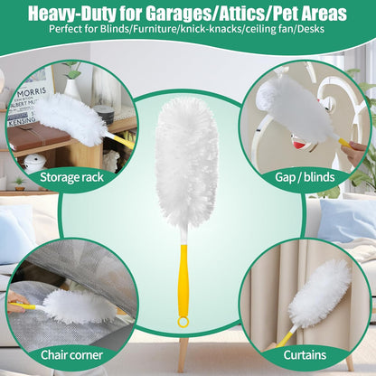 60 Count Electrostatic Duster Refills Compatible with Swiffer Duster, Multi-Surface Dusting Refills, Microfibre Dusters for Cleaning, Unscented