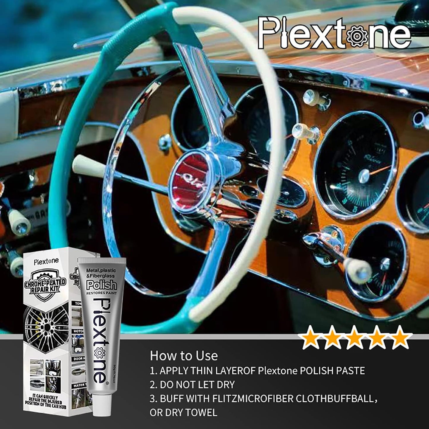 Metal Polish Paste for Home, Bike, Boat and Car Cleaning, Alloy Wheel Cleaner, Rust Remover for Metal, All-Purpose Metal Cleaner 50ml