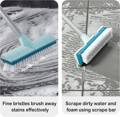 BOOMJOY Grout Brush with Long Handle, 57" Grout Cleaner for Tile Floors, Double-Sided with V-Shape Stiff Bristles for Bathroom, Patio, Kitchen, Wall, Corners and Deck
