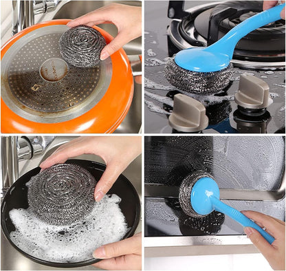 48 Pack Stainless Steel Scourers Sponges,Steel Wool scrubbers for stoves, pots, Cooker Hoods, etc. That are Difficult to Clean (48 Pack-Small 10 gram)