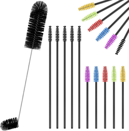 Hummingbird Feeder Cleaning Brush 19 Pieces 3 Size Mini Nylon Double Headed 2 in 1 Hummingbird Brush Hard to Reach Places Tiny Cleaning Kit(Black)