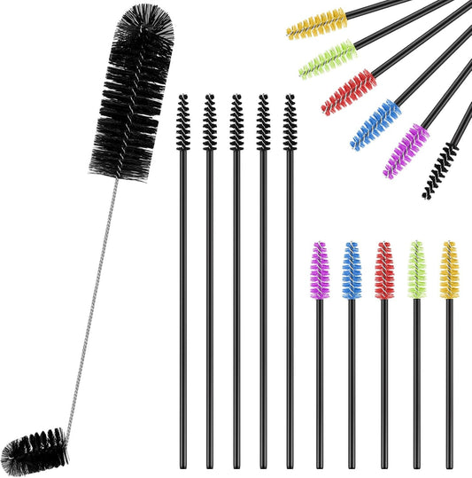Hummingbird Feeder Cleaning Brush 19 Pieces 3 Size Mini Nylon Double Headed 2 in 1 Hummingbird Brush Hard to Reach Places Tiny Cleaning Kit(Black)