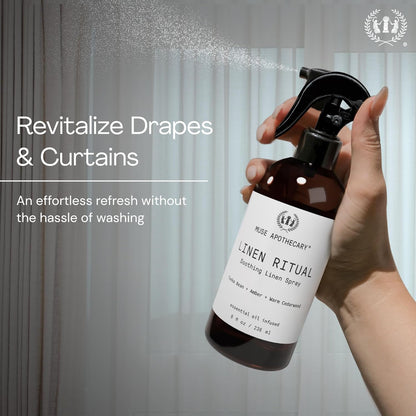 Muse Apothecary Linen Ritual - Aromatic, Soothing, and Relaxing Linen Spray for Bedding, Laundry and Fabric Spray Freshener - Infused with Aromatherapy Essential Oils - Lavender Serenity