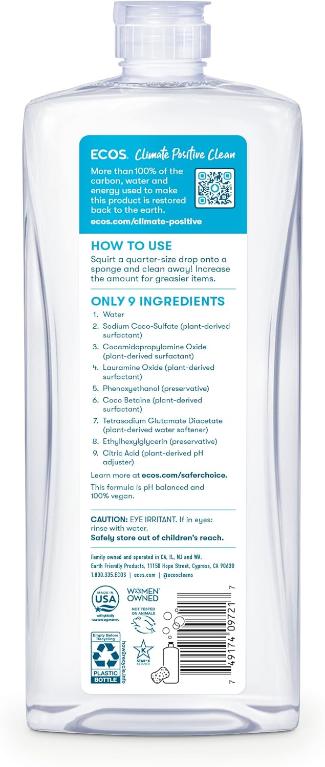 ECOS, Earth Friendly Products Dishmate Detergent and, Free & Clear, 25 Fl Oz