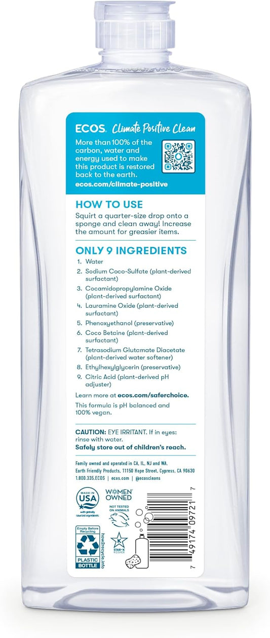 ECOS, Earth Friendly Products Dishmate Detergent and, Free & Clear, 25 Fl Oz