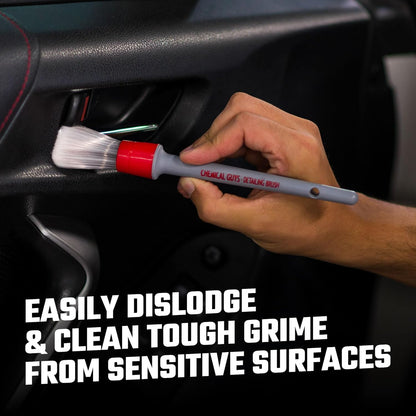 Chemical Guys Boars Hair Detailing Brush - Gentle Scratch-Free Cleaning for Wheels, Grilles, Emblems, and Interior Surfaces - Versatile Multi-Purpose Auto Detailing Brush for Deep Cleaning - Acc_S90