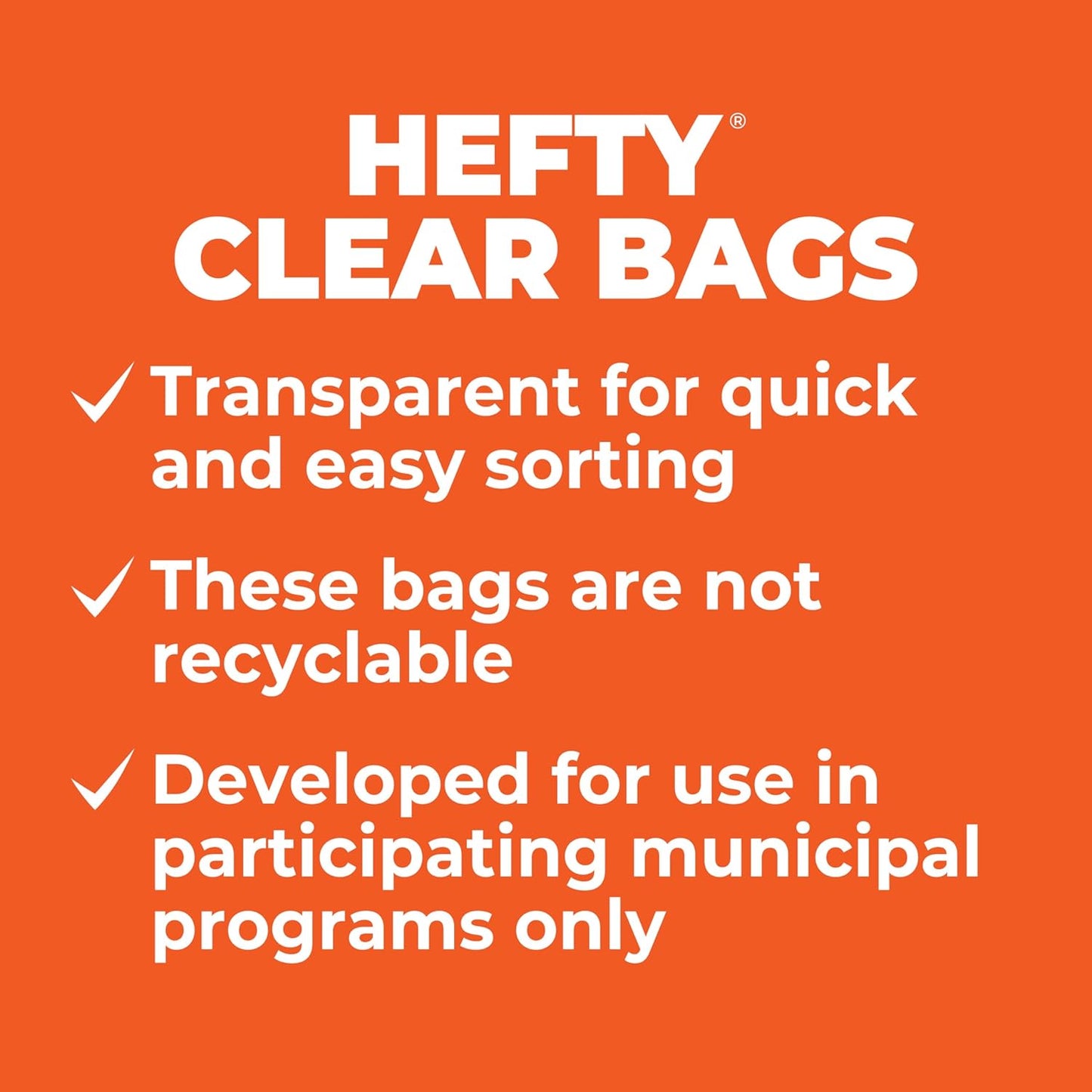 Hefty Recycling Trash Bags, Clear, 13 Gallon, 60 Count Packaging May Vary