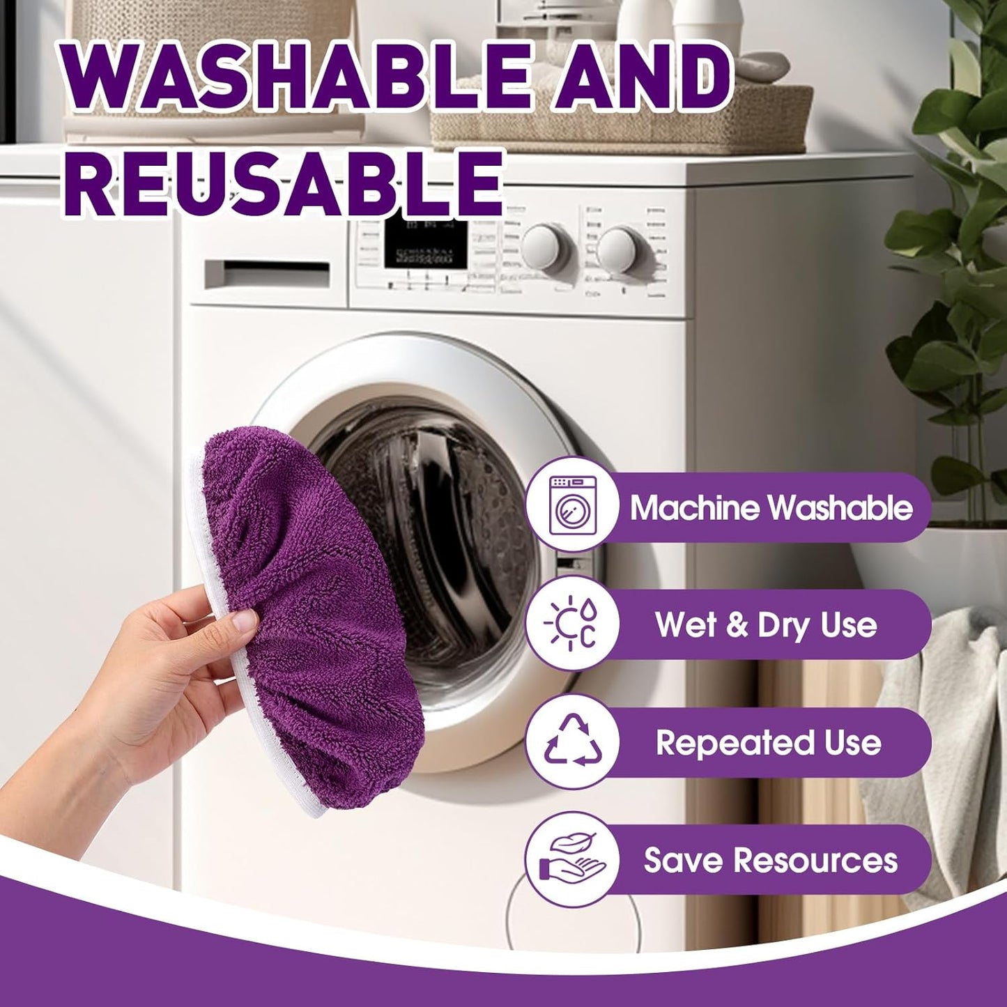 12Pcs Reusable Microfiber Mop Pads Compatible with Sweeper Mops,Dry Sweeping Cloths & Wet Mopping Pads Refills,Washable Mop Pads for Floor Cleaning