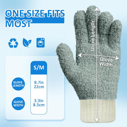 MIG4U Microfiber Dusting Gloves House Cleaning Glove for Blinds, Windows, Shutters, Furniture, and Car, Reusable Lint-Free Pink 1 Pair S/M