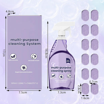 KUNAL All-In-One Multi Purpose Cleaning System with Cleaning Tablets,Spray Oven Cleaner, Multi-Surface Cleaners Spray for Every Stain-Cleaner(1 Bottle+12Tablet)