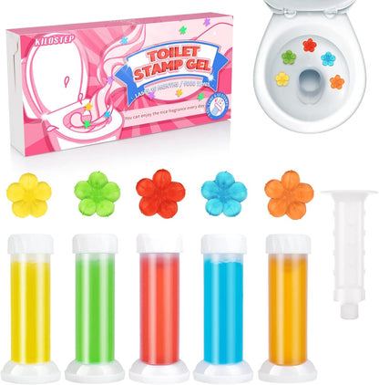KILOSTEP Toilet Gel, 60 Count 5 Kinds Of Scent Toilet Cleaner Bowl Gel Stamp Kit Air Freshener