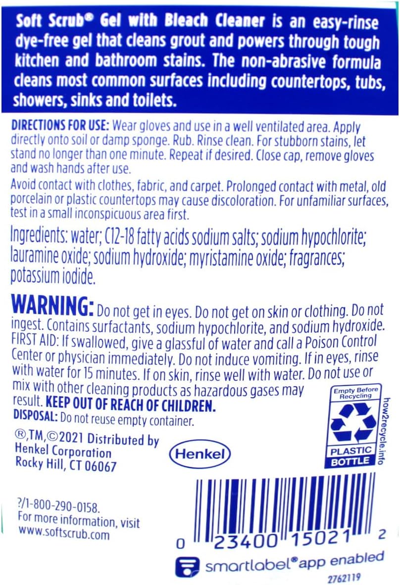 Soft Scrub Soft Scrub Gel Cleanser with Bleach -12.6 Fl Oz (Pack of 2)