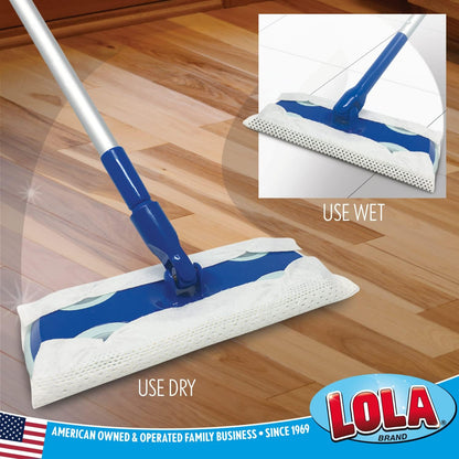 LOLA Dry Sweeping Cloth Refill Pads, 32 Pack, Unscented, Compatible with Swiffer Floor Mop, Comparable to Swiffer Refills, 11" x 8.13"