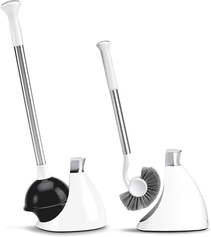 simplehuman Replacement Toilet Brush Head, Easy Screw On, Stiff Outer Bristles, Black Plastic