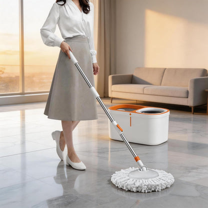 Spin Mop Refills Replacement 360° Microfiber Spin Mop and Bucket Head Round Shape Standard Size Easy Cleaning Spin Mop Systems 6-Pack White
