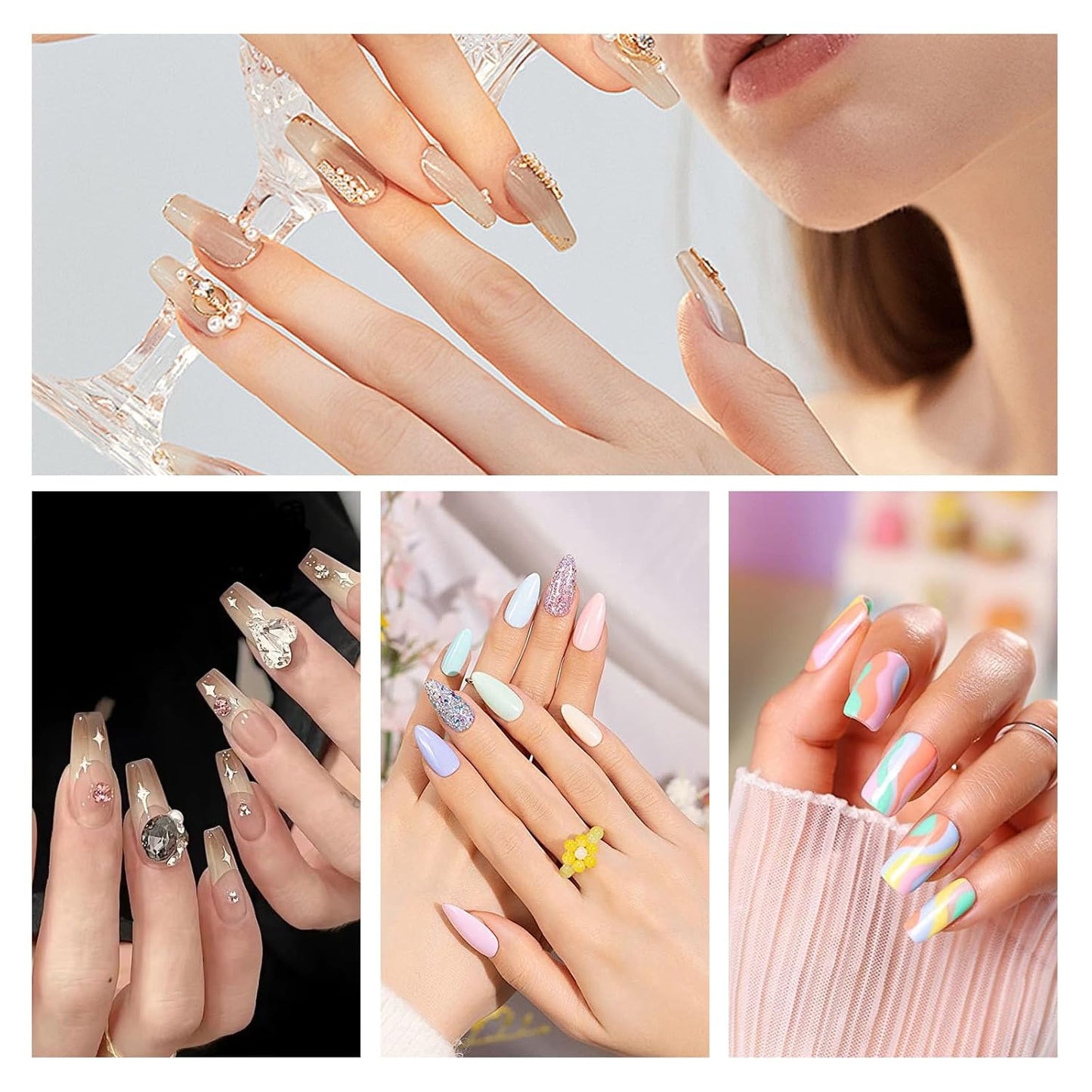 3PCS Nail Art Clean Up Brushes -Round/Angled Nail Brushes for Cleaning Polish Mistakes on the Cuticles, Brushes for Nail Art and Designs Painting DIY